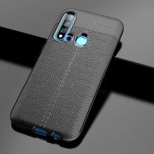 ТПУ накладка Autofocus с имитацией кожи для Huawei P20 Lite 2019/ Nova 5i Черный - купить на Floy.com.ua
