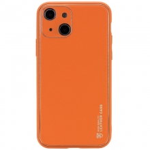 Кожаный чехол Xshield для Apple iPhone 13 (6.1") Оранжевый - купить на Floy.com.ua