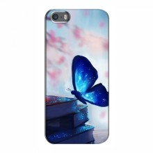 Чехол с печатью (Подарочные) для iPhone 5 / 5s / SE (AlphaPrint) Бабочка синяя - купить на Floy.com.ua