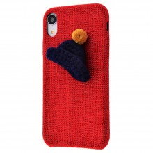 Новогодняя тканевая накладка Handmade Hat для iPhone XR с шапочкой(картон+ткань) Красный - купить на Floy.com.ua