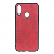 Тканевая накладка Textile Leather для Samsung A10S (ТПУ+ткань) Красный - купить на Floy.com.ua