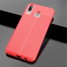 ТПУ накладка Autofocus с имитацией кожи для Samsung A2 Core Красный - купить на Floy.com.ua