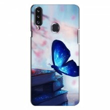 Чехол с печатью (Подарочные) для Samsung Galaxy A20s (A207) (AlphaPrint) Бабочка синяя - купить на Floy.com.ua