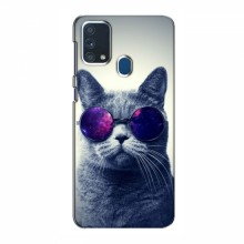Чехол с принтом (на черном) для Samsung Samsung Galaxy F41 (AlphaPrint) Кот в очках - купить на Floy.com.ua