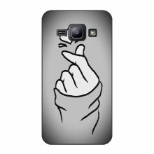 Чехол с принтом для Samsung J1, J100, J100H (AlphaPrint - Знак сердечка) Серый фон - купить на Floy.com.ua