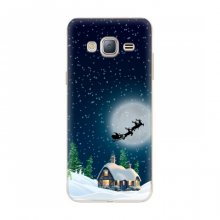 Рождественские Чехлы для Samsung J3 2016, J320 (VPrint) Санта на фоне луны - купить на Floy.com.ua