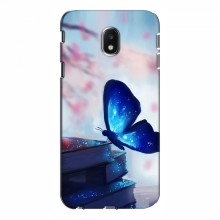 Чехол с печатью (Подарочные) для Samsung J3 2017, J330FN европейская версия (AlphaPrint) Бабочка синяя - купить на Floy.com.ua