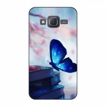 Чехол с печатью (Подарочные) для Samsung J5, J500, J500H (AlphaPrint) Бабочка синяя - купить на Floy.com.ua