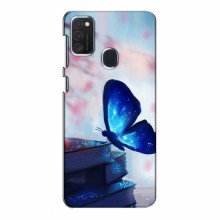 Чехол с печатью (Подарочные) для Samsung Galaxy M21 (AlphaPrint) Бабочка синяя - купить на Floy.com.ua