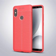 ТПУ накладка Autofocus с имитацией кожи для Samsung M40 Красный - купить на Floy.com.ua