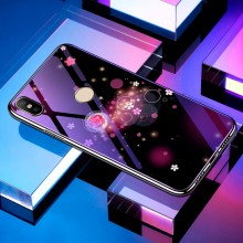 Защитный чехол Glass+TPU с глянцевой картинкой для Samsung Galaxy M40 Пузырьки и цветы - купить на Floy.com.ua