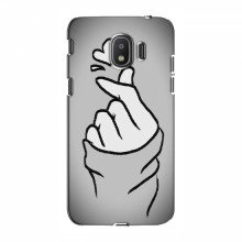 Чехол с принтом для Samsung J2 2018, J250 (AlphaPrint - Знак сердечка) Серый фон - купить на Floy.com.ua