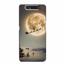 Новогодние, Праздничные Чехлы для Samsung Galaxy A80 2019 ( A805F ) - 2024 год Санта на луне - купить на Floy.com.ua