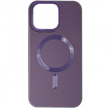 Кожаный чехол Bonbon Leather Metal Style with MagSafe для Apple iPhone 13 Pro Max (6.7") Фиолетовый - купить на Floy.com.ua