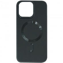 Кожаный чехол Bonbon Leather Metal Style with MagSafe для Apple iPhone 13 Pro Max (6.7") Черный - купить на Floy.com.ua
