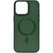 Чехол TPU+Glass Sapphire Midnight Open Camera with MagSafe для Apple iPhone 15 (6.1") Зеленый - купить на Floy.com.ua
