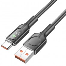 Дата кабель Hoco U120 Transparent explore intelligent power-off USB to Type-C 5A (1.2m)