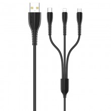 Дата кабель Usams US-SJ367 U35 3in1 USB to Combo 2A (1m) - купить на Floy.com.ua
