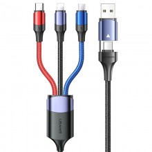 Дата кабель Usams US-SJ549 U71 USB + Type-C to Triple Head 3in1 (1.2m) - купить на Floy.com.ua