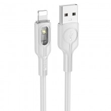 Дата кабель Hoco U120 Transparent explore intelligent power-off USB to Lightning (1.2m) - купить на Floy.com.ua