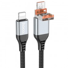 Дата кабель Hoco U128 Viking 2in1 USB/Type-C to Lightning (1m) - купить на Floy.com.ua