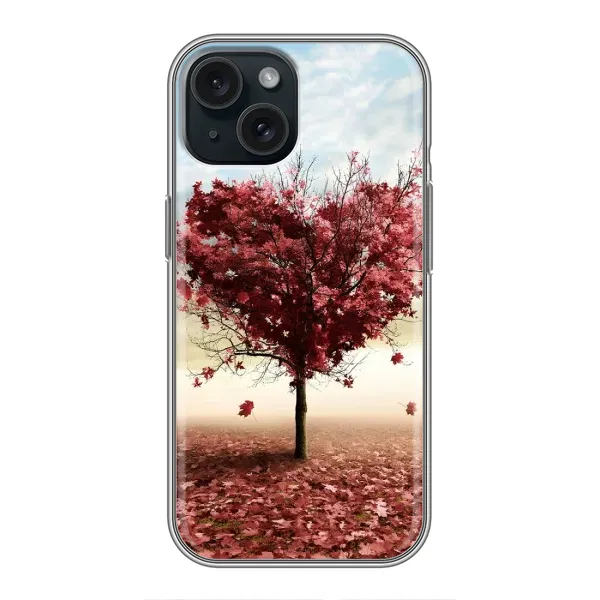 Чехол с принтом «Дерево сердце» для iPhone 15 Чехол с принтом «Дерево сердце» для iPhone 15