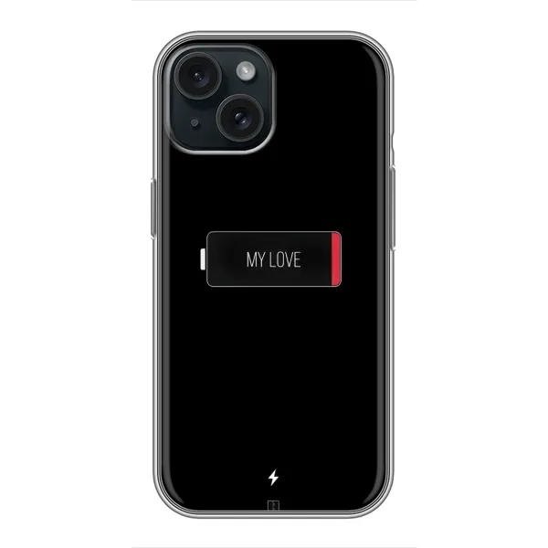 Чехол с принтом «Love battery» для iPhone 15 Чехол с принтом «Love battery» для iPhone 15