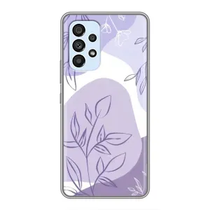Силконовий чохол з принтом в квітах на Samsung Galaxy A33 (5G) (Фіолетове листя абстракція)
