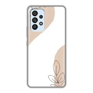Силконовий чохол з принтом в квітах на Samsung Galaxy A33 (5G) (Нюдова гілочка абстракція)