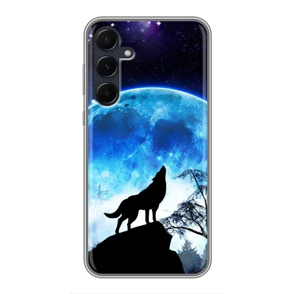 Чехол с принтом «Волк на луну» для Samsung Galaxy A55 Чехол с принтом «Волк на луну» для Samsung Galaxy A55