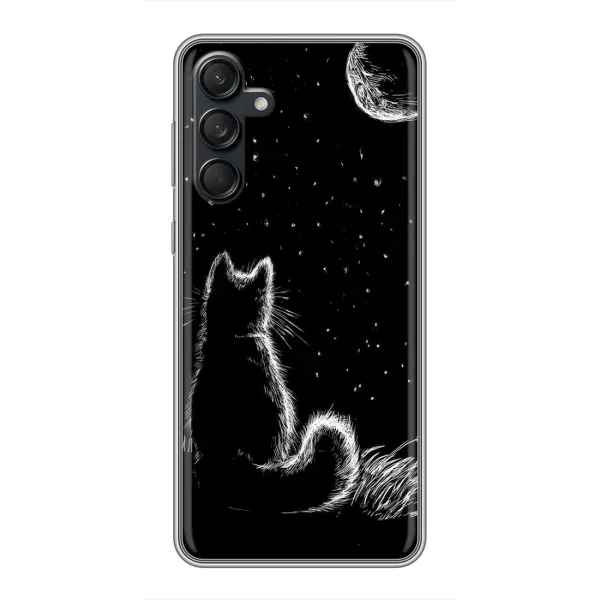 Чехол с принтом «Котик и луна» для Samsung Galaxy M55 5G Чехол с принтом «Котик и луна» для Samsung Galaxy M55 5G