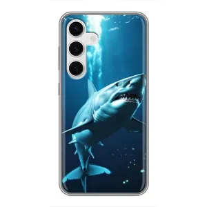 Чехол с картинкой «Хищники» для Samsung Galaxy S24 (Акула под водой)