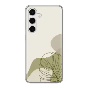 Силконовий чохол з принтом в квітах на Samsung Galaxy S24 (Зелена монстера дизайн)