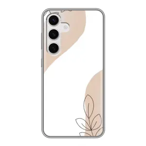 Силконовий чохол з принтом в квітах на Samsung Galaxy S24 (Нюдова гілочка абстракція)