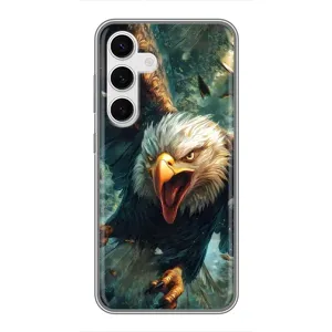 Чехол с картинкой «Хищники» для Samsung Galaxy S24 (Орел в полете)