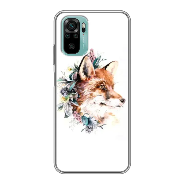Чехол с принтом «Лисичка в цветочках» для Xiaomi Redmi Note 10 Чехол с принтом «Лисичка в цветочках» для Xiaomi Redmi Note 10