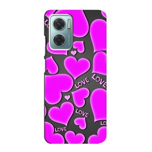 Чохол з принтом «Pink hearts» для Xiaomi Redmi Note 11E