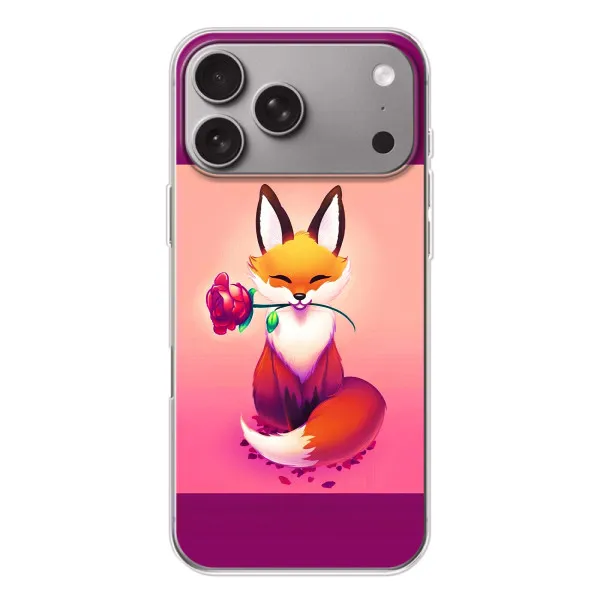 Чохол з принтом «Лиса з трояндою» для Apple iPhone 18 Pro Max