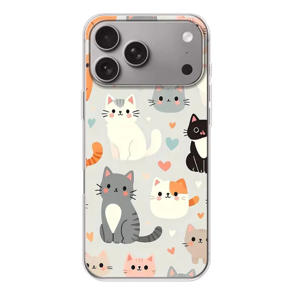 Чохол з принтом «Колаж котів» для Apple iPhone 18 Pro Max Чохол з принтом «Колаж котів» для Apple iPhone 18 Pro Max