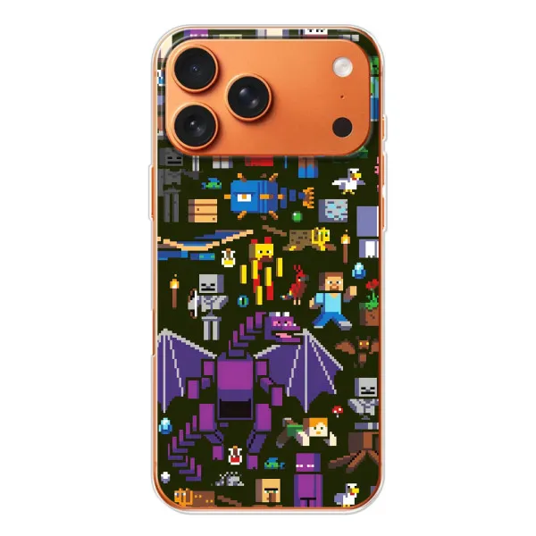 Чохол з принтом «Колаж Майнкрафт» для Apple iPhone 18 Pro