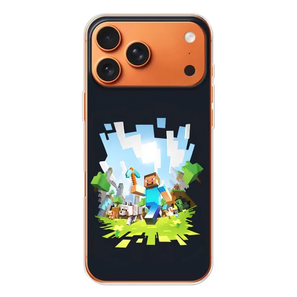 Чохол з принтом «персонажі Minecraft» для Apple iPhone 18 Pro
