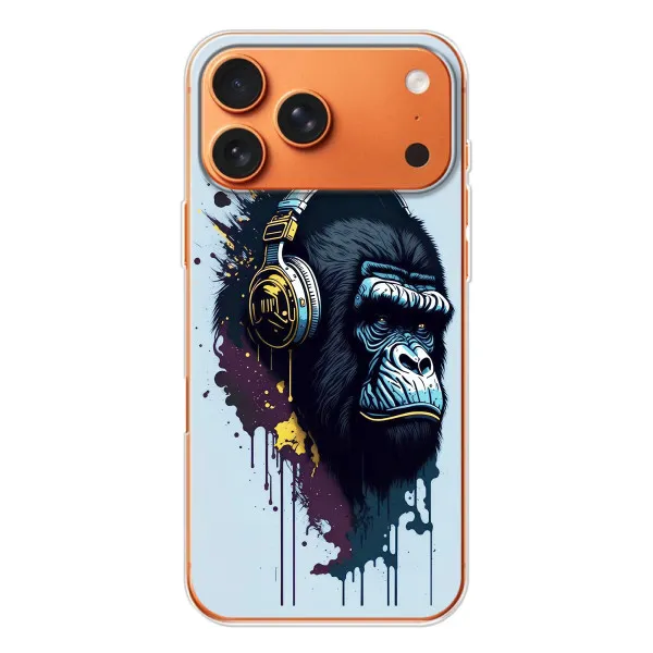 Чохол з принтом «Горила в навушниках» для Apple iPhone 18 Pro Чохол з принтом «Горила в навушниках» для Apple iPhone 18 Pro