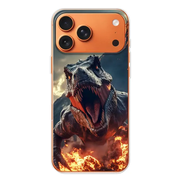 Чохол з принтом «Вогняний динозавр» для Apple iPhone 18 Pro