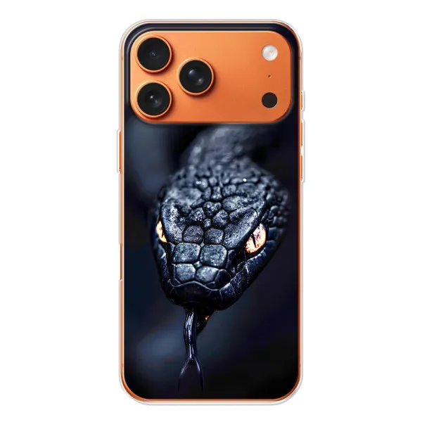 Чохол з принтом «Чорна змія» для Apple iPhone 18 Pro
