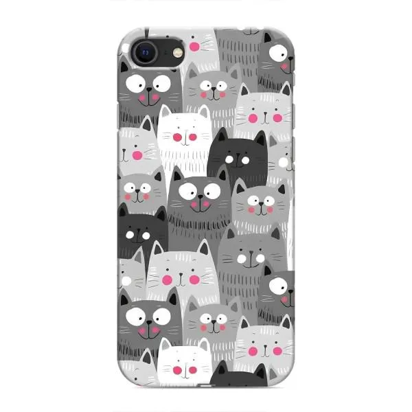 Чехол с принтом «Рисованные котики» для iPhone 8