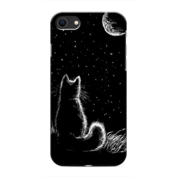 Чохол з принтом «Котик і місяць» для iPhone 8