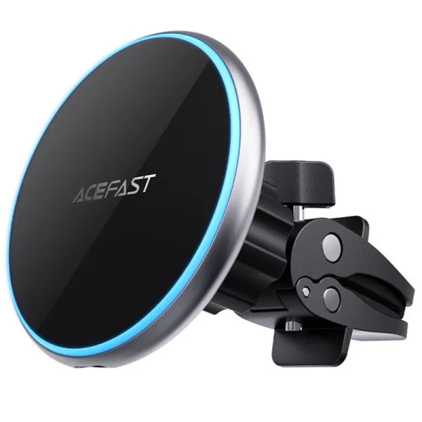 Автотримач з БЗП Acefast D3 magnetic wireless 15W (air outlet) — Срібний — фото 1