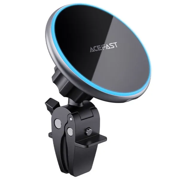 Автотримач з БЗП Acefast D3 magnetic wireless 15W (air outlet) — Срібний — фото 2