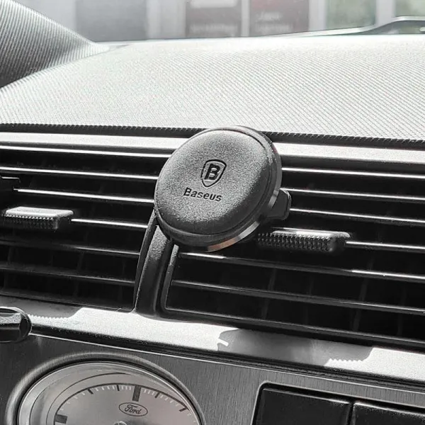 Автотримач Baseus Magnetic OS with cable clip (air outlet) (C40141201113) — Чорний — фото 5