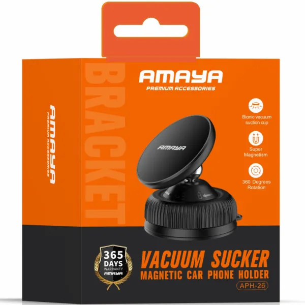 Автотримач Amaya APH-26 Vacuum Suction Magnetic — Чорний — фото 2 Автотримач Amaya APH-26 Vacuum Suction Magnetic — Чорний — фото 2